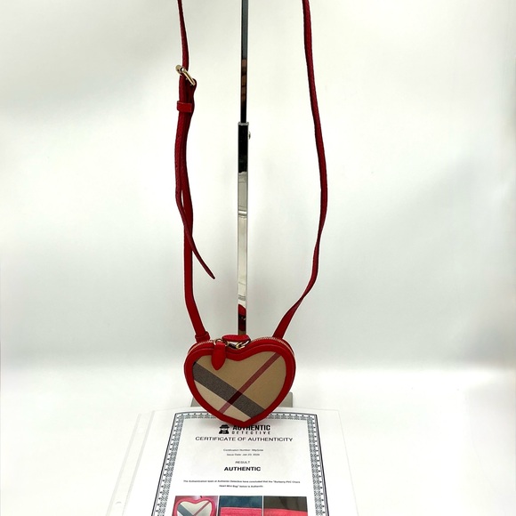 Burberry Handbags - Burberry Red and Beige Heart Crossbody Bag #999